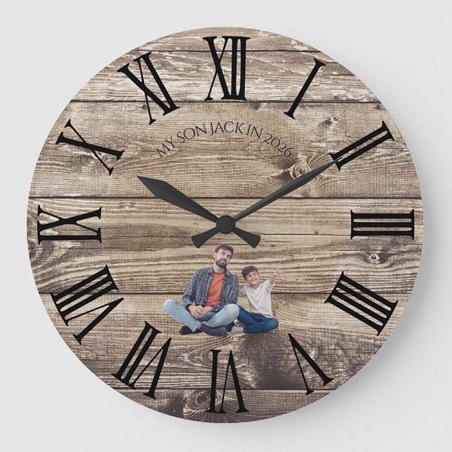 Create Your Own Photo Rustic Wood Clock (Creator Uploaded)