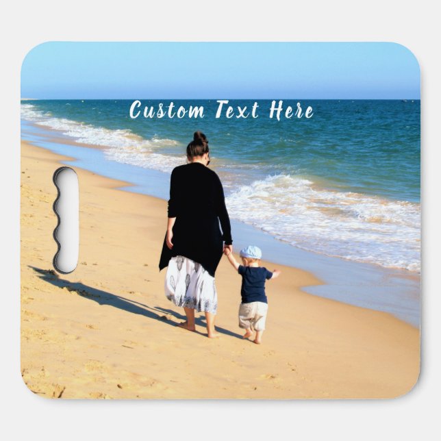 Create Your Own Photo Seat Cushion Gift with Text (Front Horizontal)