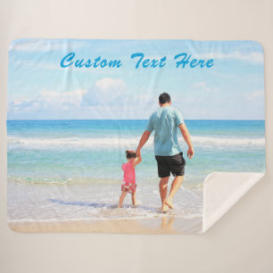 Create Your Own Photo Sherpa Blanket Custom Text