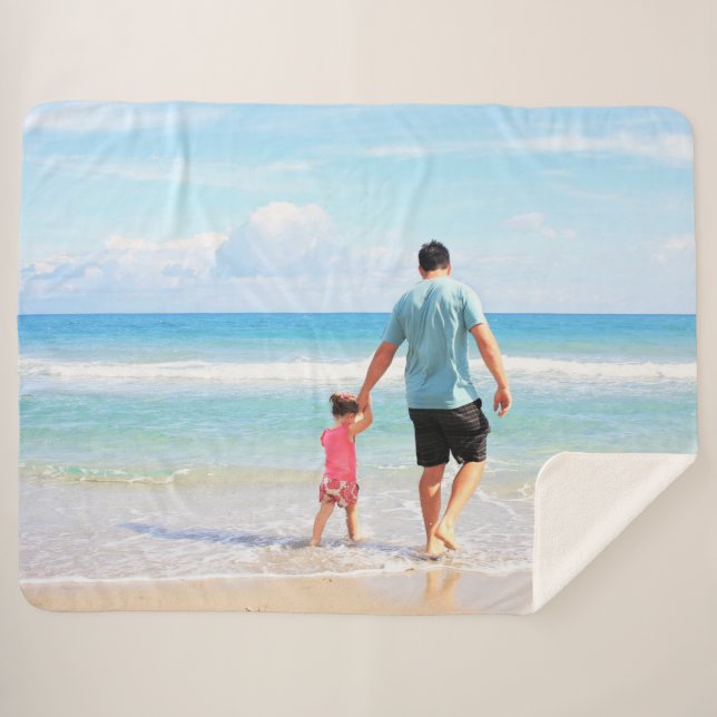 Create Your Own Photo Sherpa Blanket Personalized (Front (Horizontal))