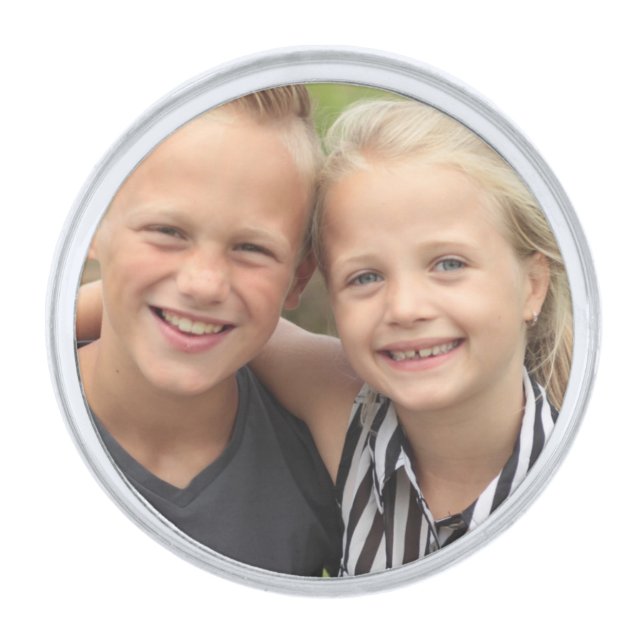 Create Your Own Photo  Silver Finish Lapel Pin (Front)