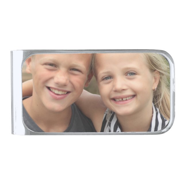 Create Your Own Photo Silver Finish Money Clip (Front)