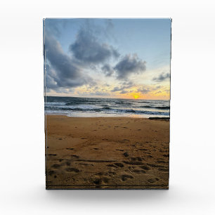 Create Your Own Photo Simple beach sunrise Acrylic Award