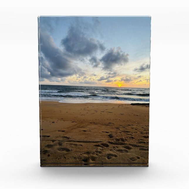 Create Your Own Photo Simple beach sunrise Acrylic Award (Front)