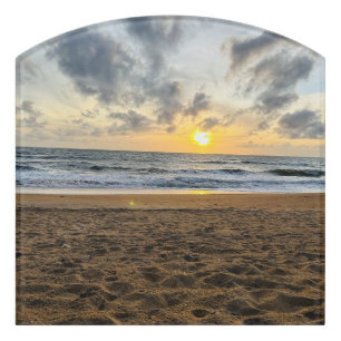 Create Your Own Photo Simple beach sunrise Door Sign