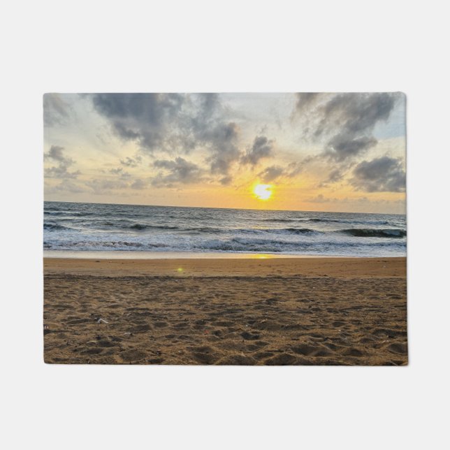 Create Your Own Photo Simple beach sunrise Doormat (Front)