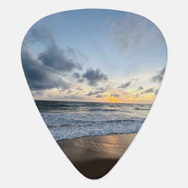 Create Your Own Photo Simple beach sunrise Guitar Pick (Front)