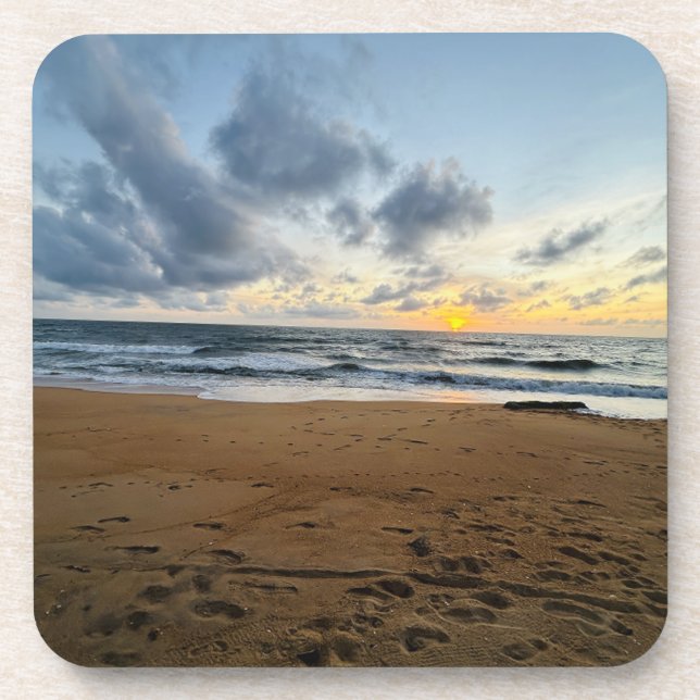 Create Your Own Photo Simple Modern sun rice Beverage Coaster (Front)