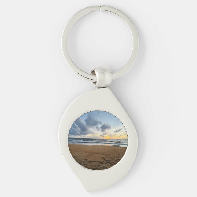 Create Your Own Photo Simple Modern sun rice Keychain (Front)