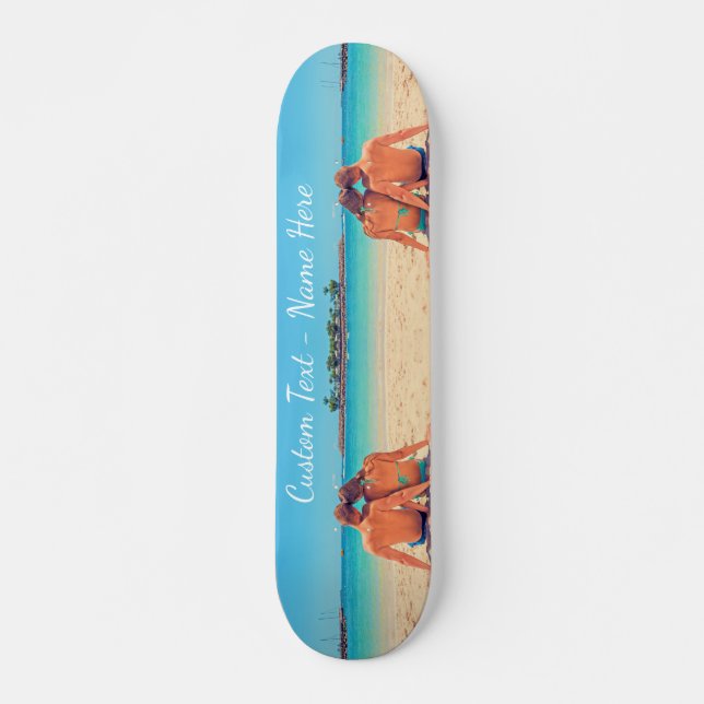 Create Your Own Photo Skateboard Custom Text (Front)