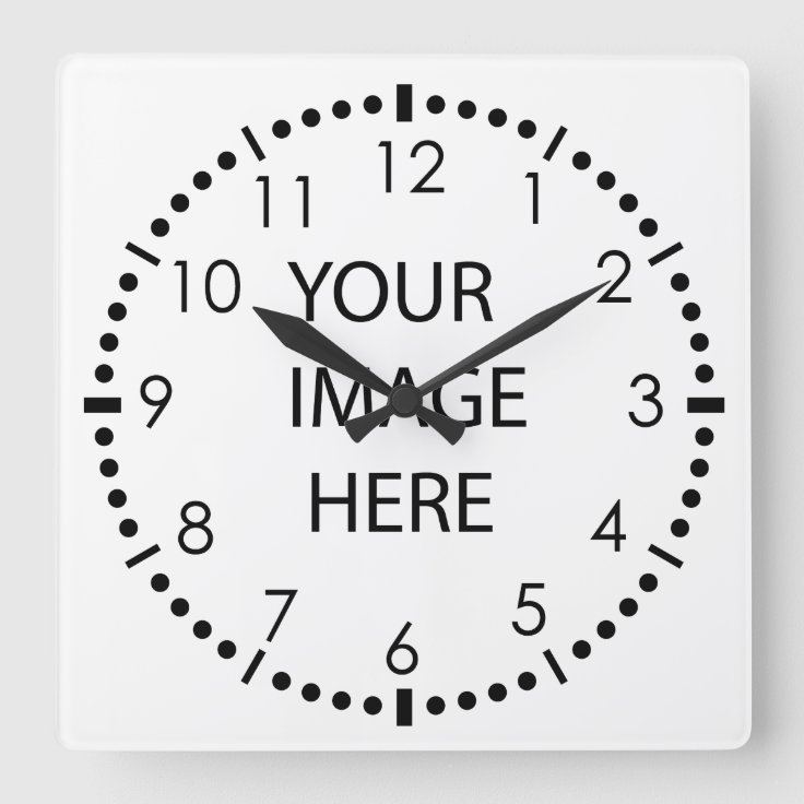 Create your own photo square wall clock | Zazzle
