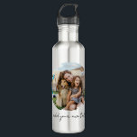 Create Your Own Photo Stainless Steel Water Bottle<br><div class="desc">Create your own custom photo water bottle. This bottle design features one of your favorite pictures in a circle shaped watercolor brush stroke frame and personalized text for any occasion. A great gift for family and friends or your own photo memory keepsake.</div>