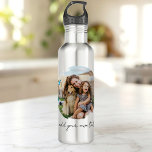Create Your Own Photo Stainless Steel Water Bottle<br><div class="desc">Create your own custom photo water bottle. This bottle design features one of your favorite pictures in a circle shaped watercolor brush stroke frame and personalized text for any occasion. A great gift for family and friends or your own photo memory keepsake.</div>