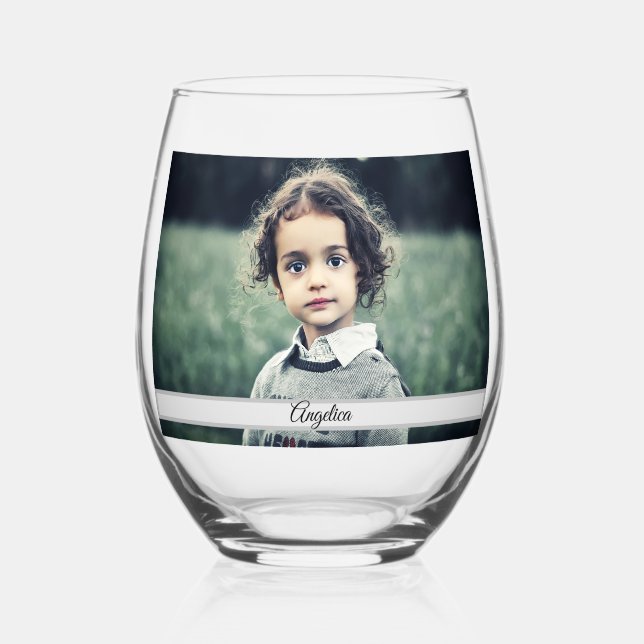 Create Your Own Photo Stemless Wine Glass (Front)