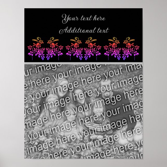 Create Your Own Photo Stenciled Rose Personalized  Poster (Front)