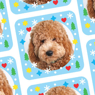 Create Your Own Photo Sticker Holiday Blue