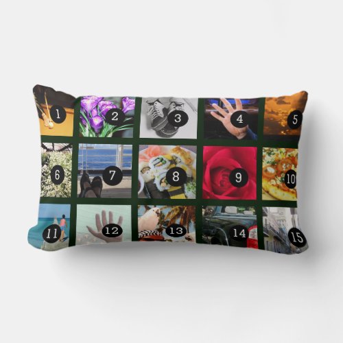 Create Your Own Photo story with 15 images Lumbar Pillow