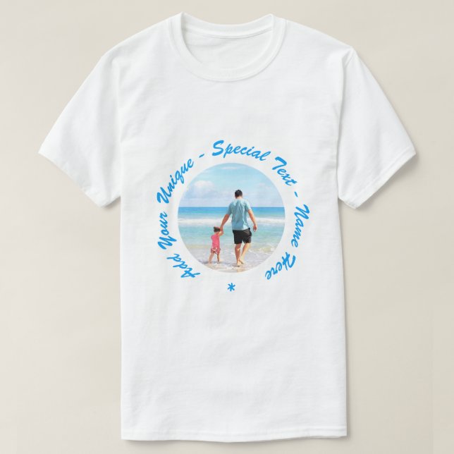Create Your Own Photo T-Shirt Gift Custom Text (Design Front)