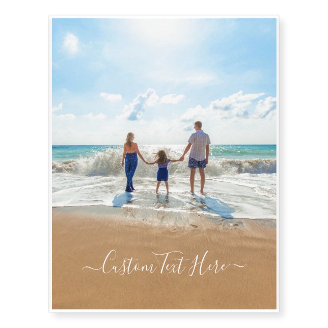 Create Your Own Photo Temporary Tattoos with Text (Front)