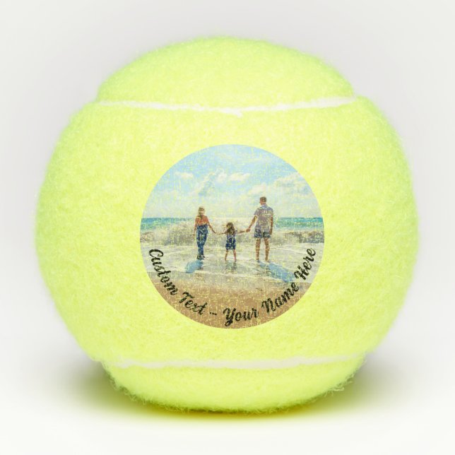 Create Your Own Photo Tennis Balls Custom Text (Front)