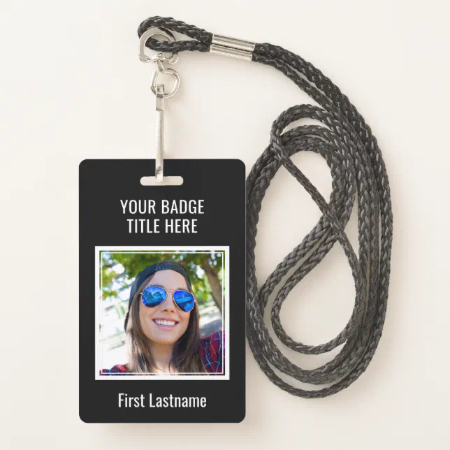 Create Your Own Photo & Text badge | Zazzle