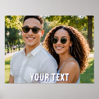 create your own photo text engagement poster