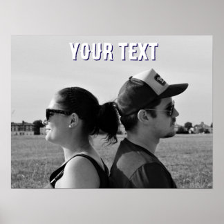 create your own photo text engagement poster