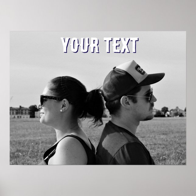 create your own photo text engagement  poster (Front)