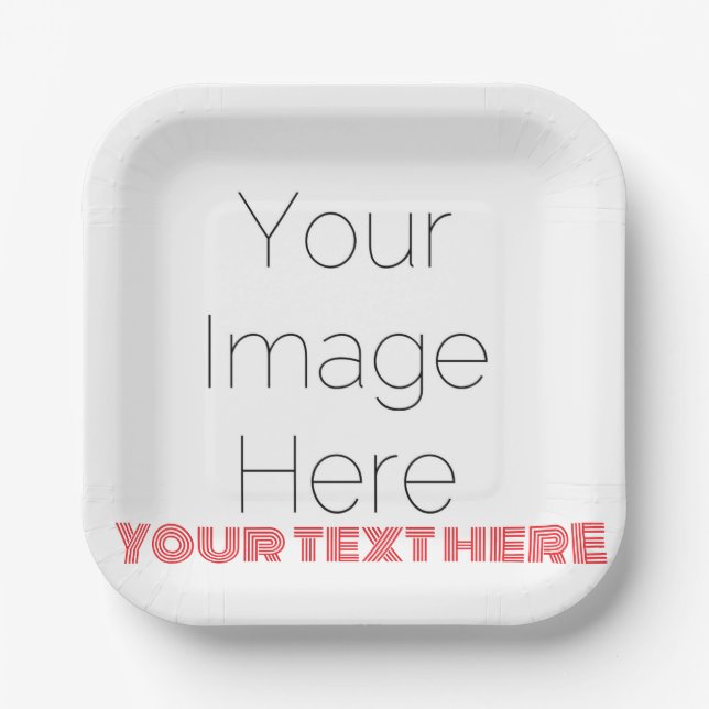 create your own photo & text for party custom paper plates (Front)