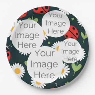create your own photo text ladybug ladybird paper plates