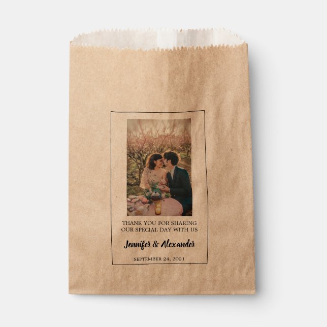 Create your own photo Thank You wedding  Favor Bag (Front)