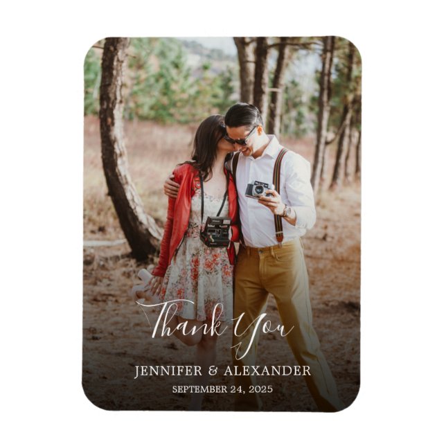 Create your own photo Thank you Wedding Magnet (Vertical)
