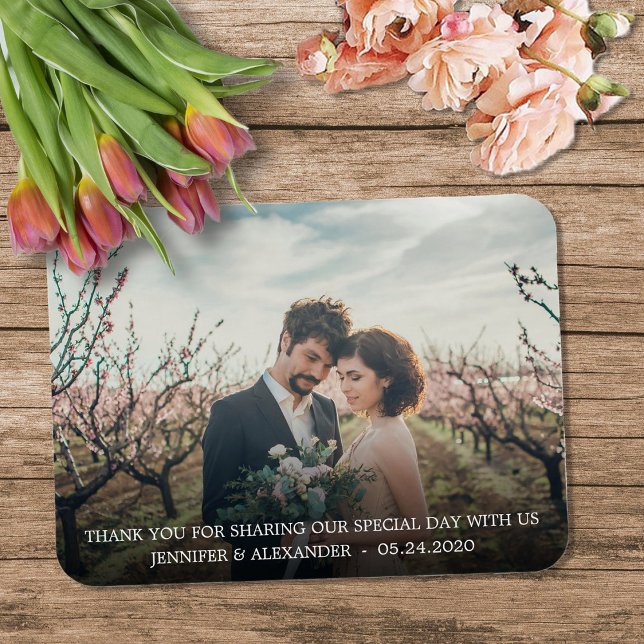 Create your own photo Thank you wedding Magnet (Create your own photo Thank you wedding Magnet. You can add your own photo and text.)