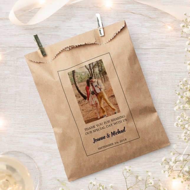 Create your own photo Thank You wedding treat Favor Bag (Clipped)