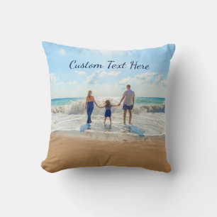 Create Your Own Photo Throw Pillow Gift with Text