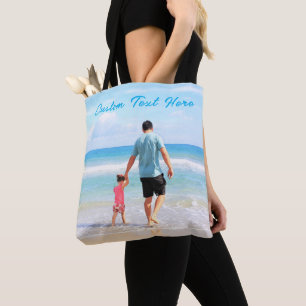 Create Your Own Photo Tote Bag Gift Custom Text