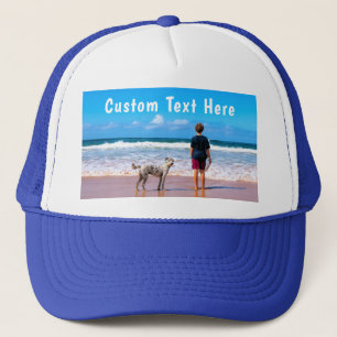 Create Your Own Photo Trucker Hat Gift Custom Text