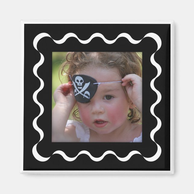Create-Your-Own Photo Upload Ribbon Frame Magnet (Front)