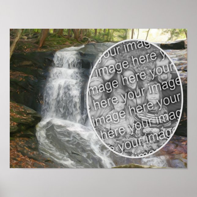 Create Your Own Photo Waterfall Oil Painting Poster (Front)