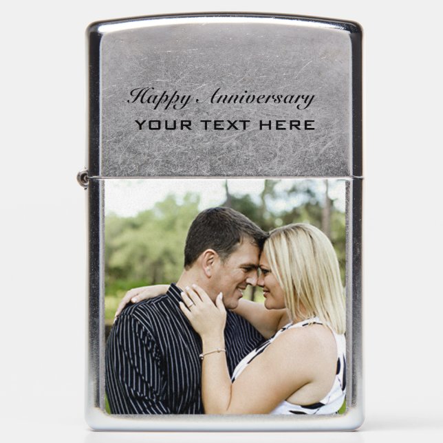 Create Your Own Photo Wedding Anniversary Zippo Lighter (Front)
