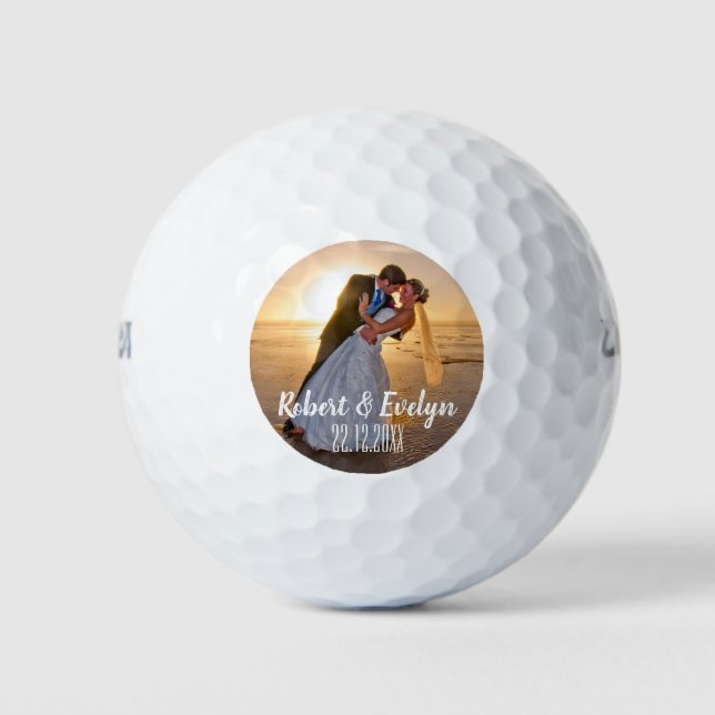 Create Your Own Photo Wedding Favor Golf Balls (Front)