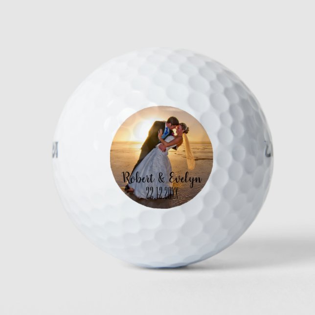Create Your Own Photo Wedding Favor Golf Balls (Front)
