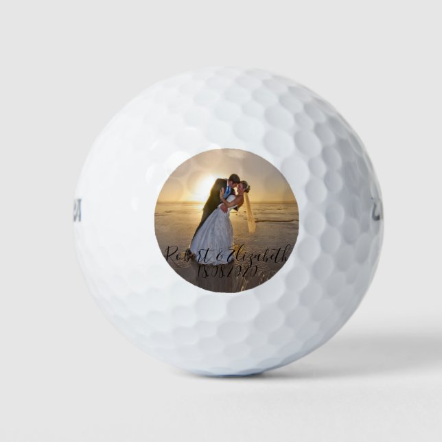 Create Your Own Photo Wedding Party Favor Golf Balls (Front)