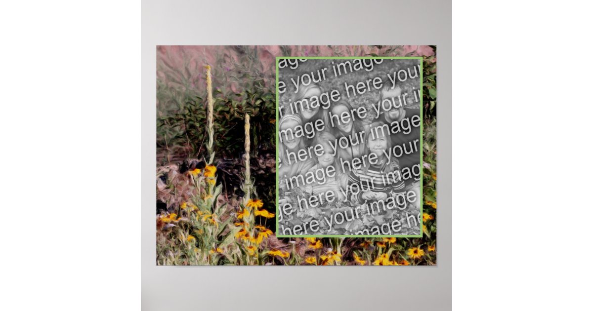 Create Your Own Photo Wildflowers Art Border Poster | Zazzle