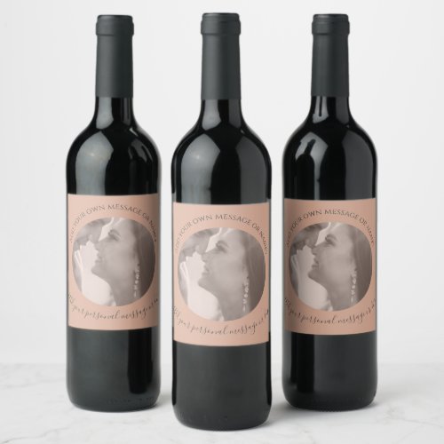 Create Your Own Photo Wine Teracotta Label 