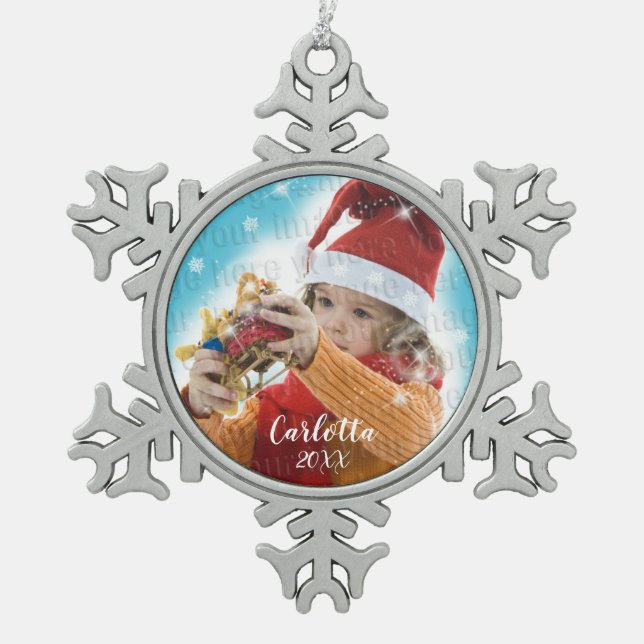 Create your own photograph dated ornament (Front)