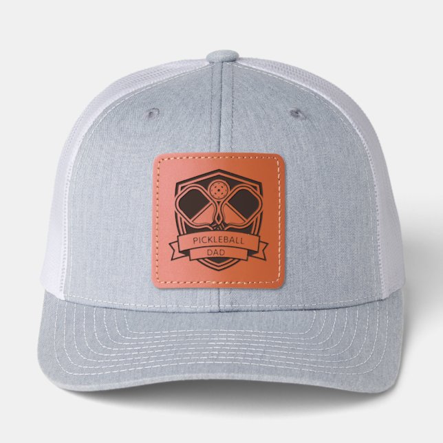 Create Your Own Pickleball Dad Leather Patch Hat (Front)