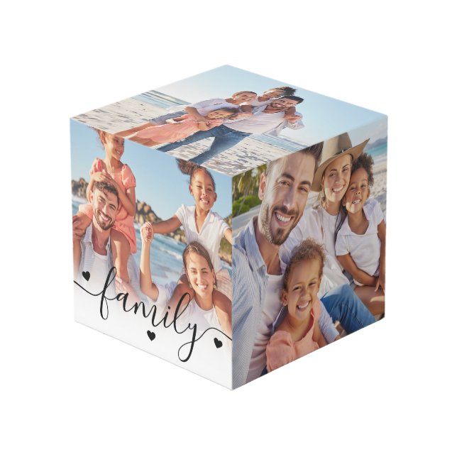 Create Your Own Picture 5 Side Family Photos Cube (Front Angled)