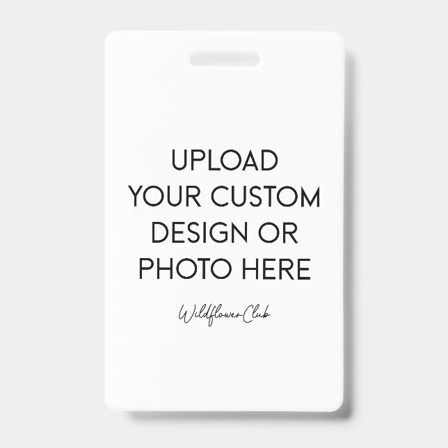 Create Your Own Picture Vertical PVC Plastic Badge (Front)
