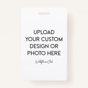Create Your Own Picture Vertical PVC Plastic Badge
